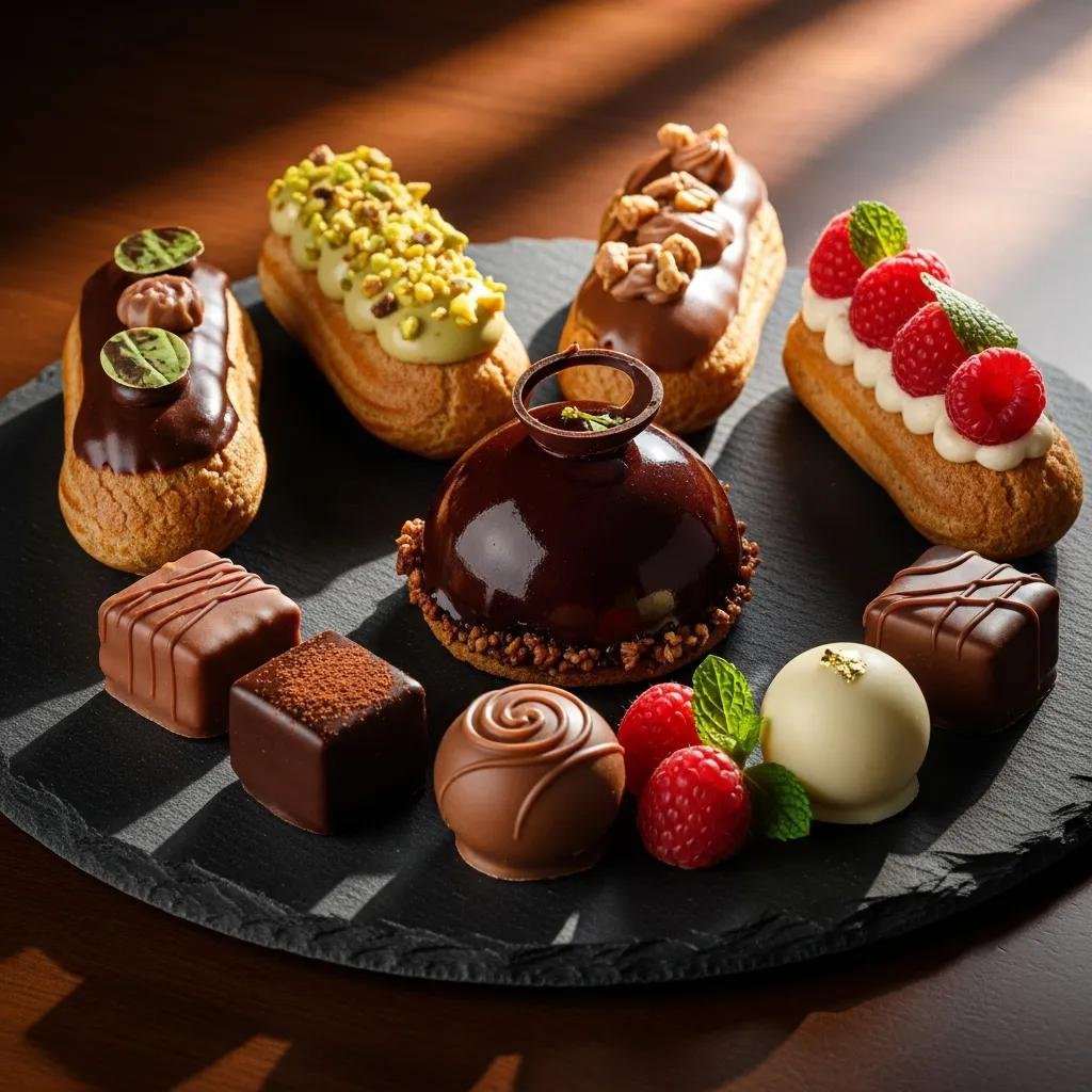 Artisan French chocolates and pastries highlighting rich flavors and quality ingredients