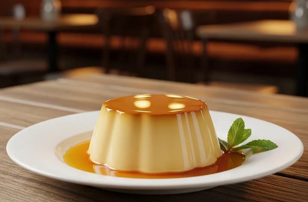 Delicious Crème Caramel dessert with glossy caramel layer and silky texture